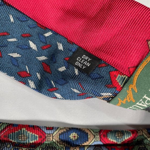 Multi color printed pure silk Tie - Picture 4 of 4